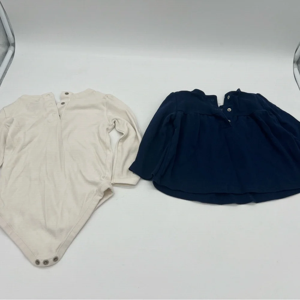 Gymboree Baby Girls Bunny Long Sleeve jumpsuit and Blue Floral Shirt 18-24 M